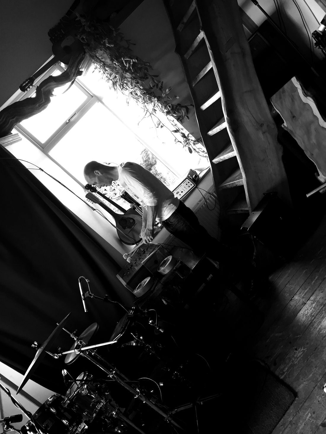Recording in the live room at TPot Studio
