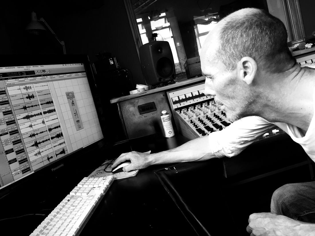 Producer Robin Wynn Evans mixing at TPot Studio