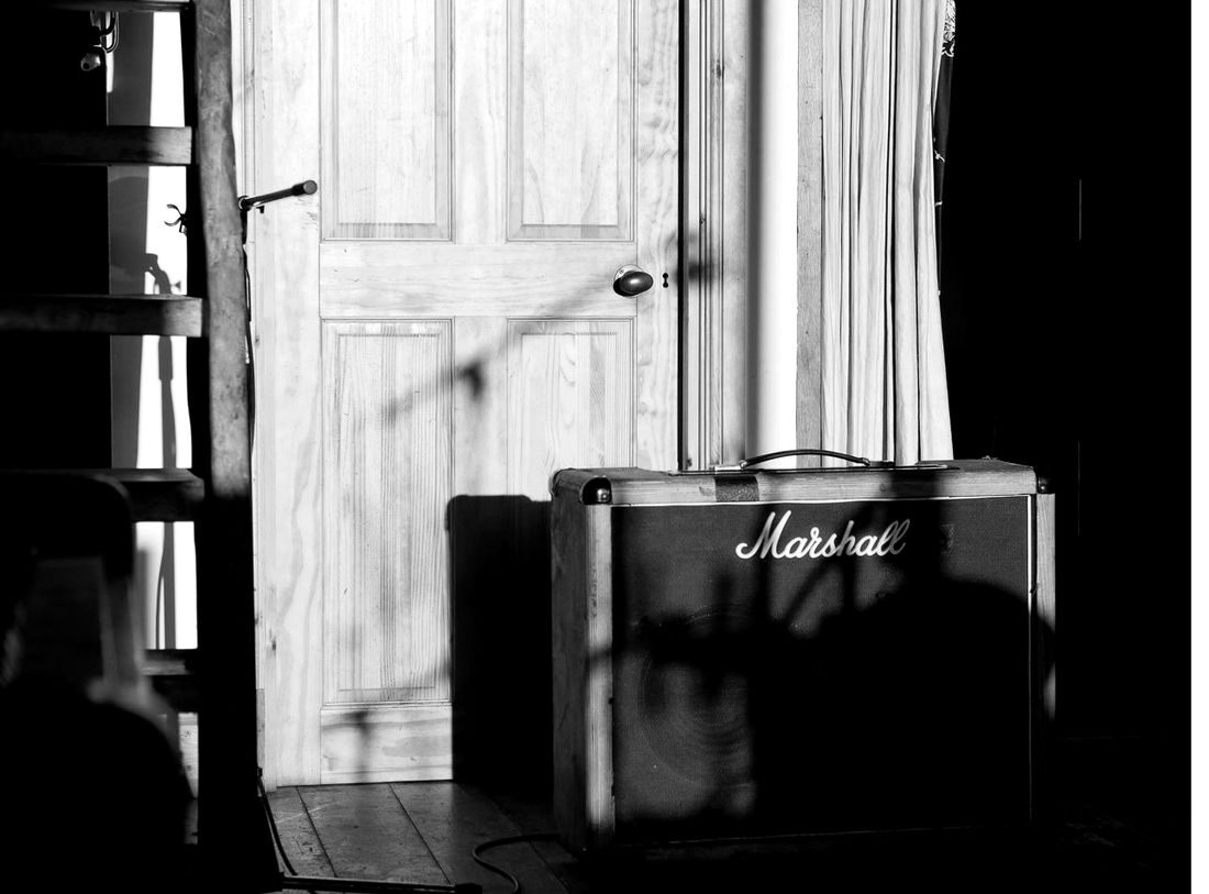 A Marshall amplifier stack at TPot Studio
